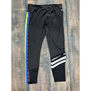 Justice Girls J-Sport Rainbow Stripe Active Legging Size 16/18 XXL, Black!